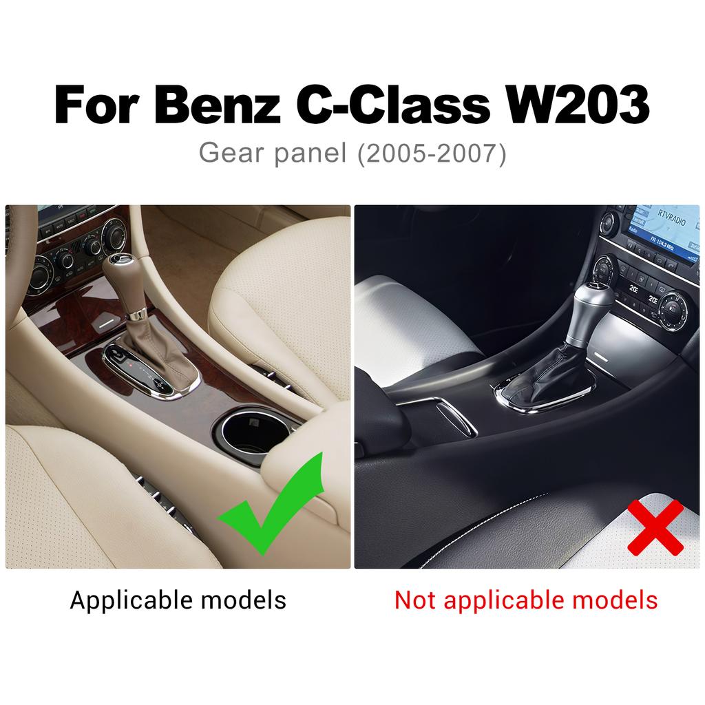 Real Soft Carbon Fiber for Mercedes Benz C Class W203 2005 2006 2007 Car Gear Shift Panel Sticker Trim Interior Accessories