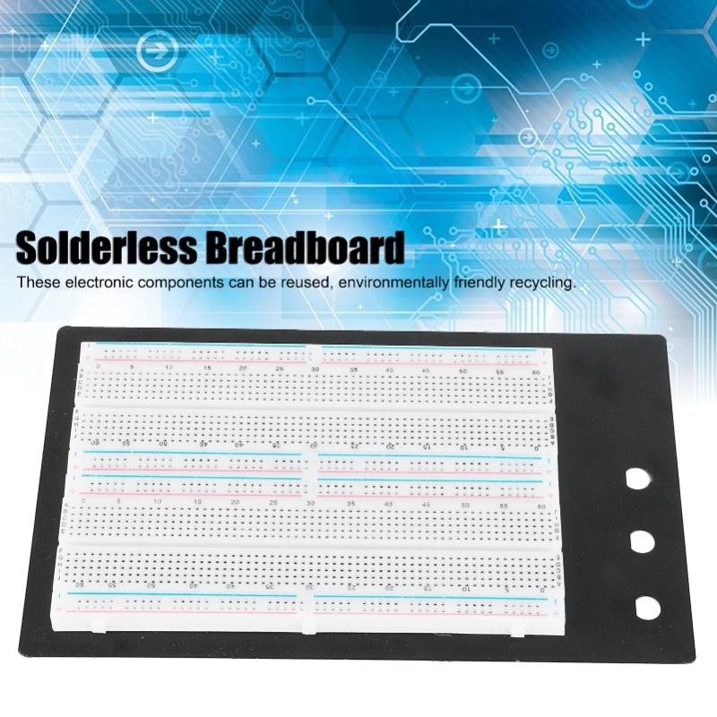 Solderless Breadboard 1660 Points With 65 Jumper Wires 3 Binding Posts For Prototyping Circuit