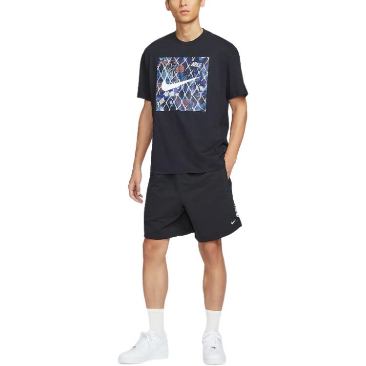 Men's Nike T-Shirts Men's Black Crew Neck Moderate Straight Fit