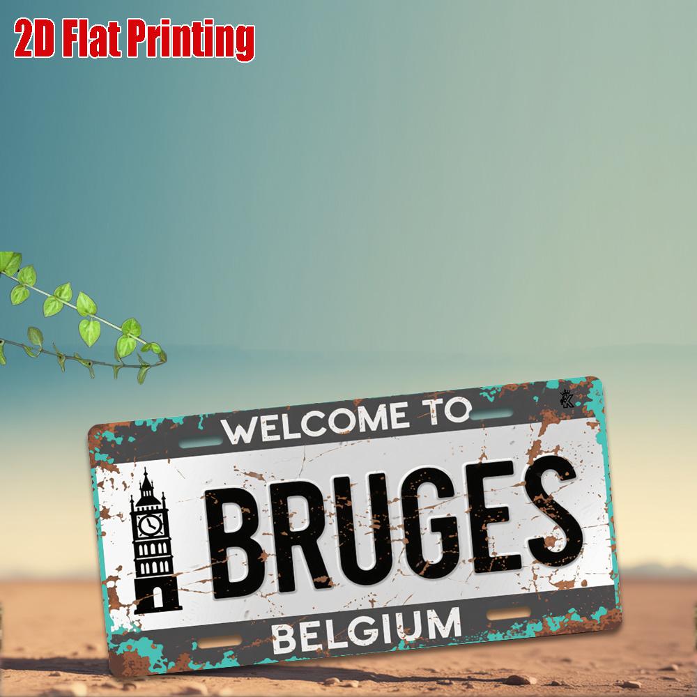 

D Flat D Flat pc Vintage Metal Sign D Flat Printing Decorative Aluminum Sign (cm cm) WELCOME TO BRUGES 15x30cm(5.9x7.8inch)
