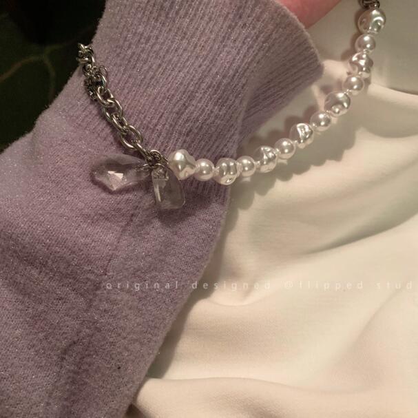 

Necklace female does not fade hip hop cool collarbone chain light luxury niche design high-end jewelry Internet celebrity accessories