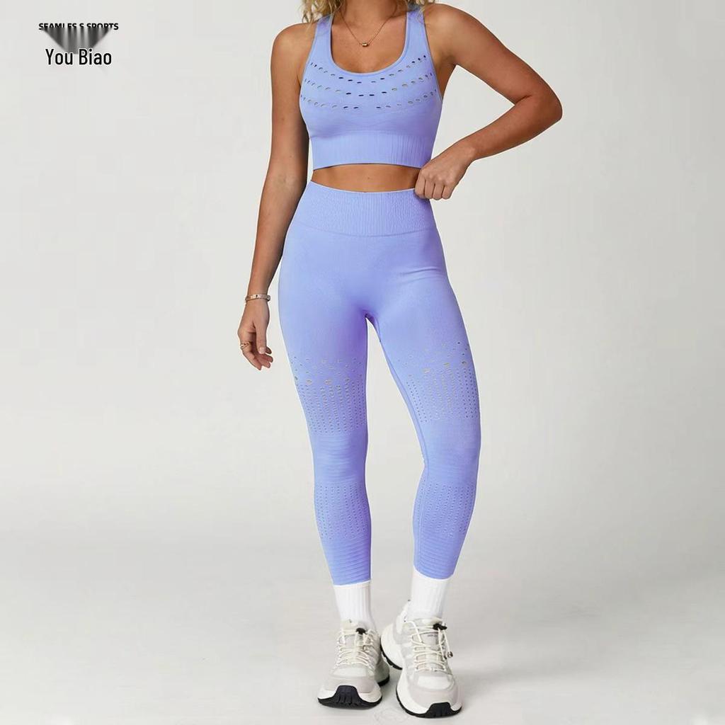 Heiß verkaufendes Yoga-Set für Damen: Fitness-Weste und enge Hose mit Gesäß-Lifting-Design