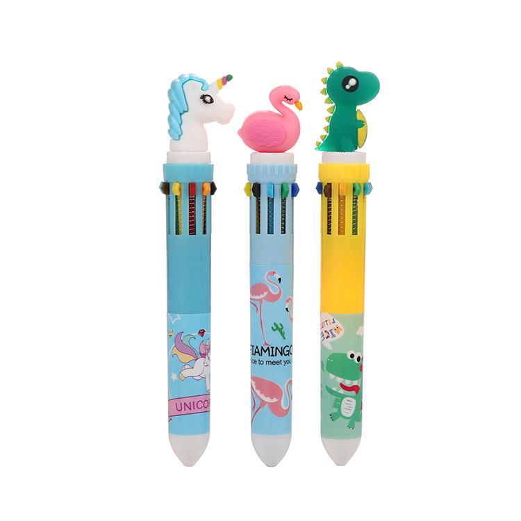 Pink Swan Ten-Color Ballpoint Pen - Creative Student Doodle Pen