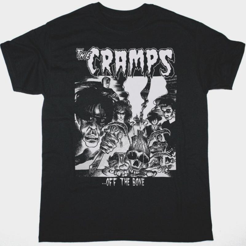 Vtg THE CRAMPS OFF THE BONE Cotton Black Full Size T Shirt For Men TU247 M