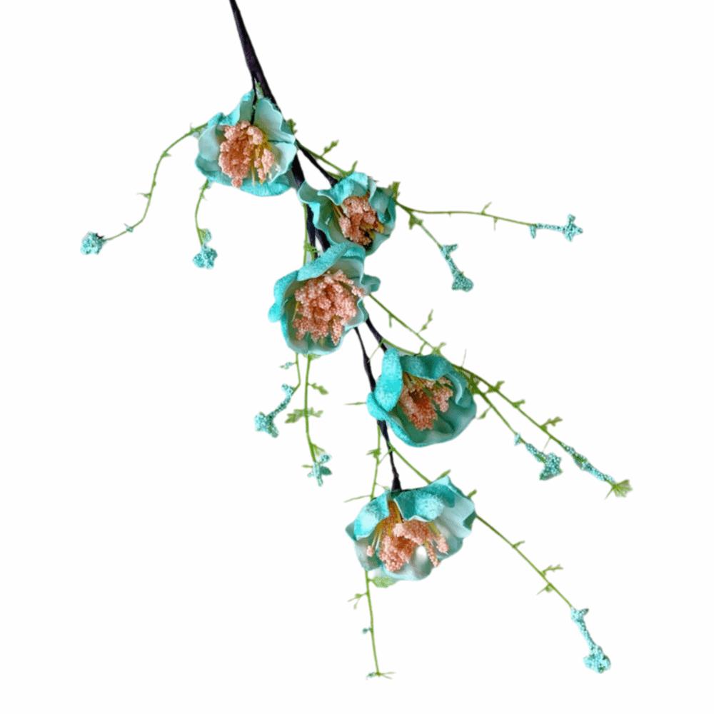 Multicolor Simulation Flower Foam Fake Flower Creative Artifiical Flower Branch  Home Decoration синий