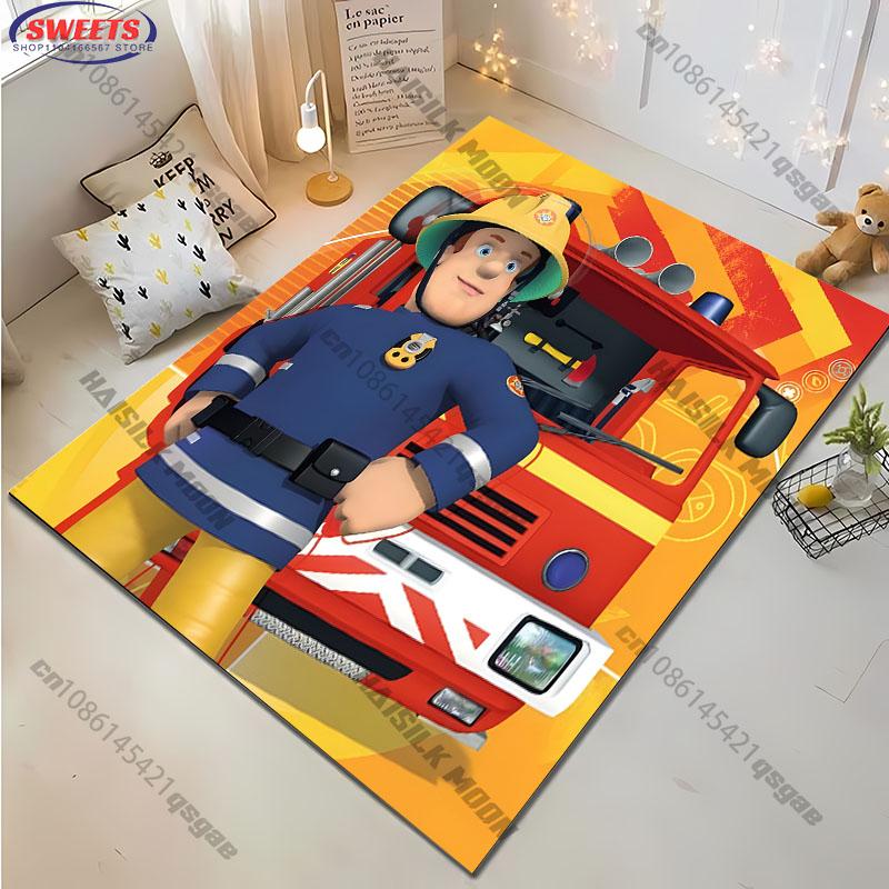 

Cute Fireman S Sam Carpet New Release! Rug for Living Room Bedroom, Children s Room,Durable Machine Washable Mat, Gifts for Kids 160cm x 230cm