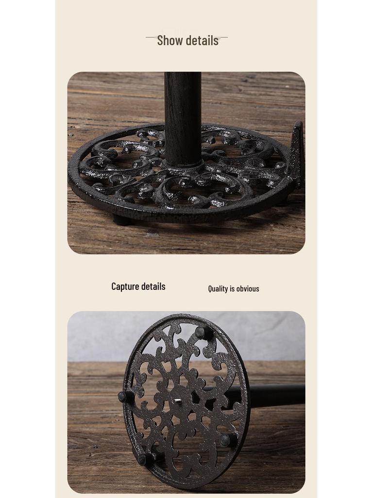Nordic Cast Iron Paper Towel Holder for Restaurant and Kitchen Decor