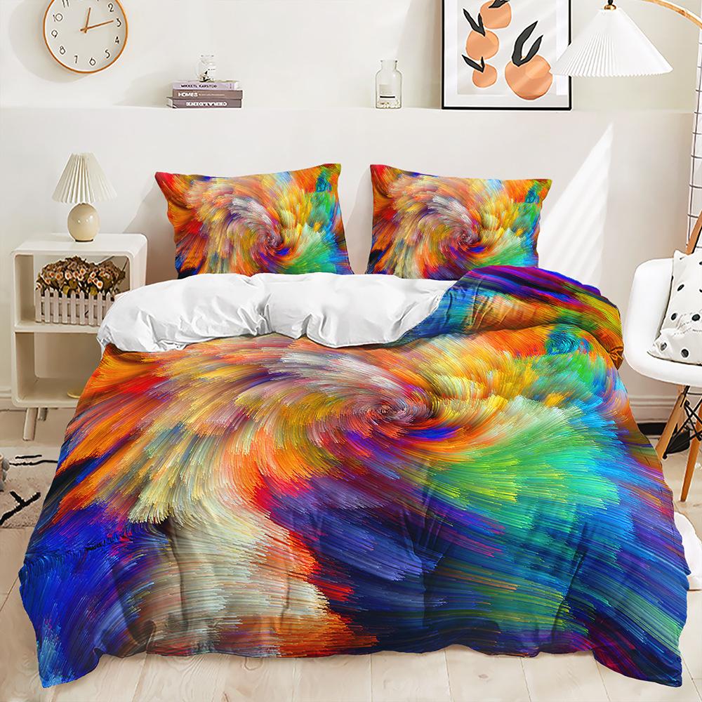 Bed Three-Piece 3D Pattern Creative Quilt Cover 3D Digital Printing Kit