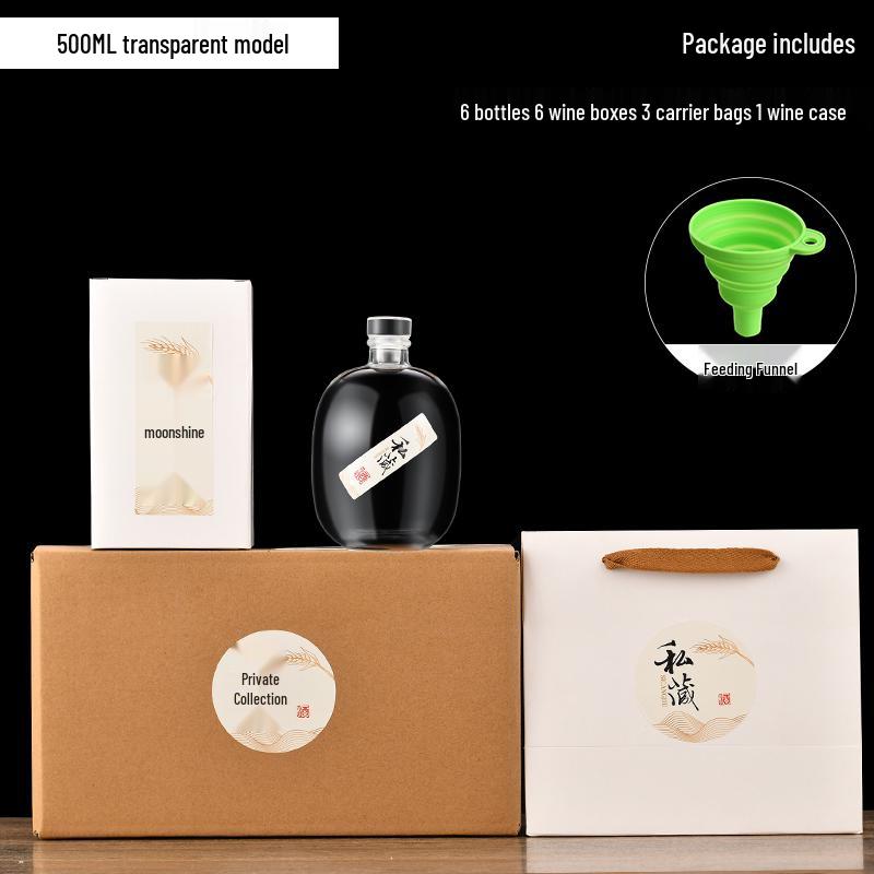 Transparent Glass Wine and Baijiu Infusion Bottle with Sealed Cap for Home Use