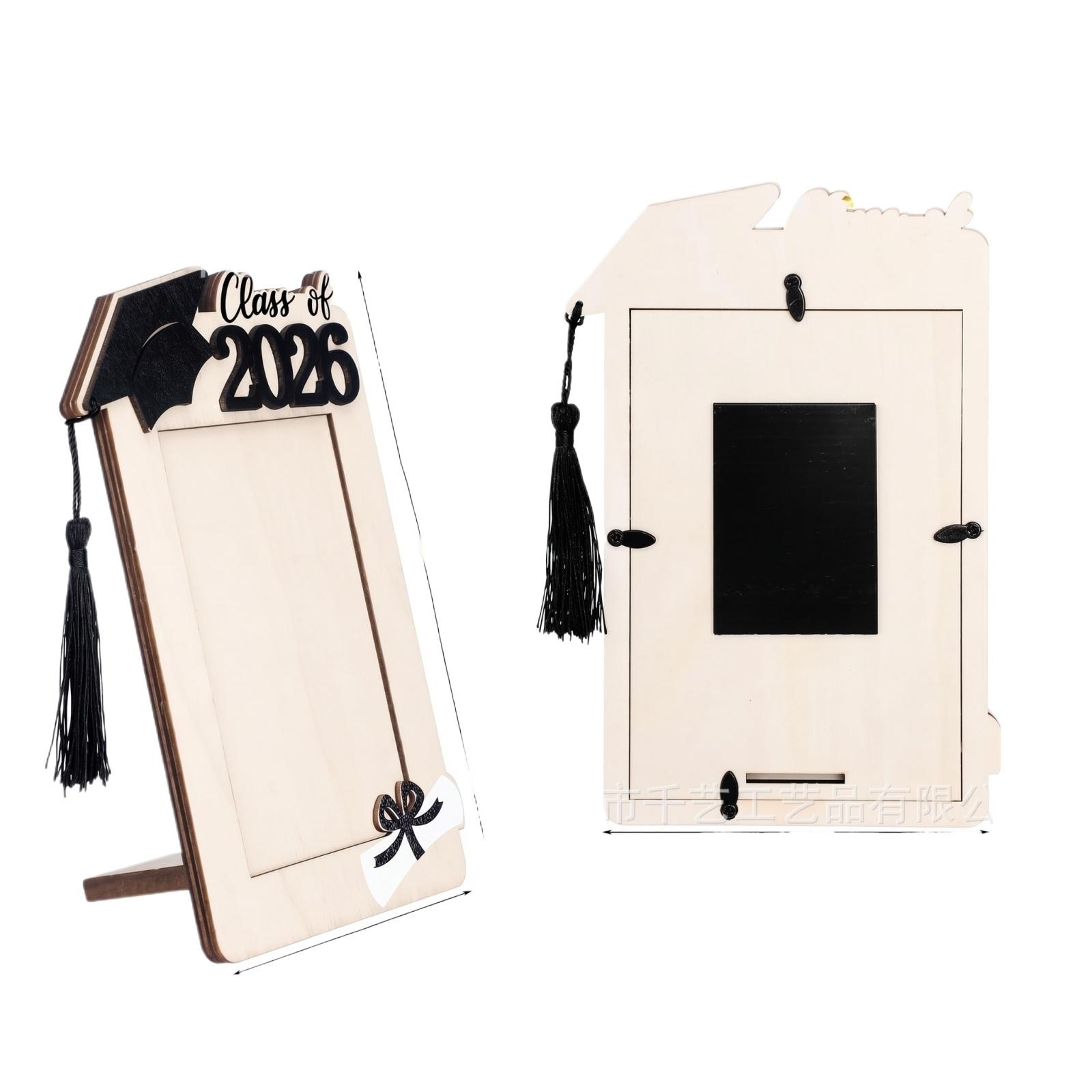 

Wooden Graduation Photo Frame Magnetic Decorative Stand Creative Graduation Season Gift Photo Holder for Desk or Refrigerator Display One Size