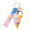 Charming Cream Ice Pig Key Ring Silicone Lovable Couple Decor For Backpack