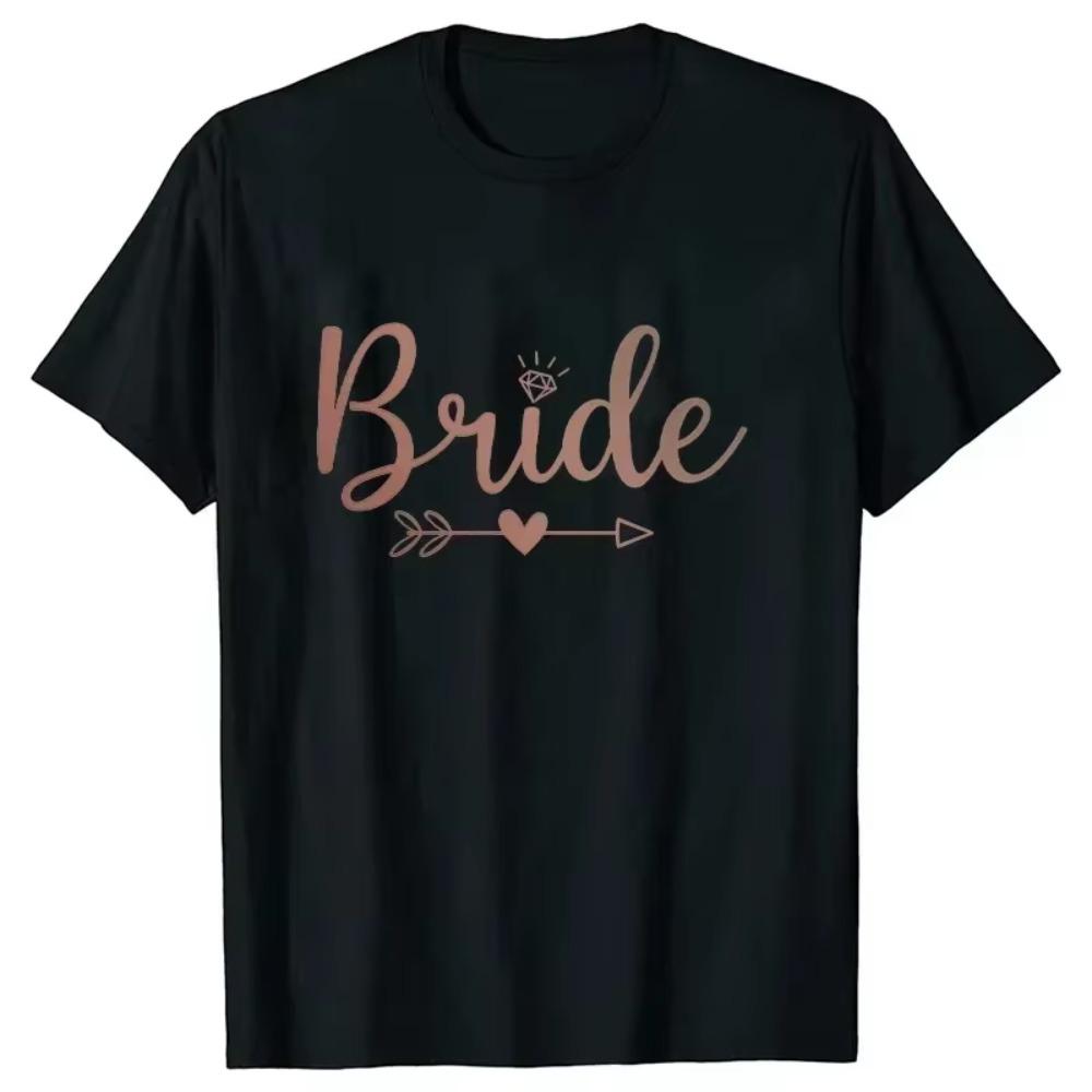Engagement Bridal Wedding Party T-shirt Team Bride Squad Bridesmaid Tops Maid of Honour Tshirt Bachelorette Hen Party EVJF Tees