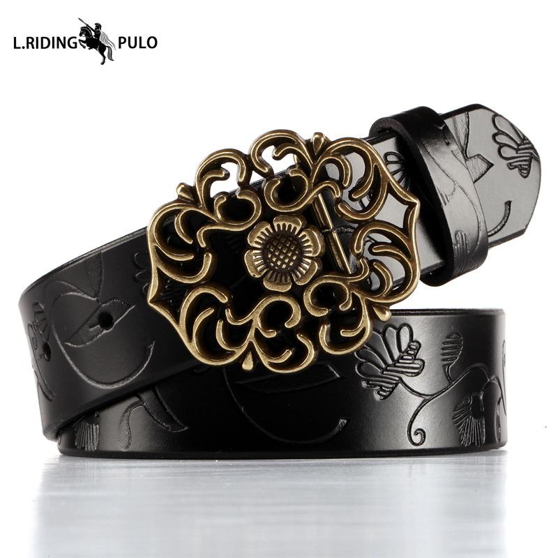 Vintage pásek z hovězí kůže Etnický styl Džíny Pravá kožená opasek Dámská móda Univerzální Dámský opasek