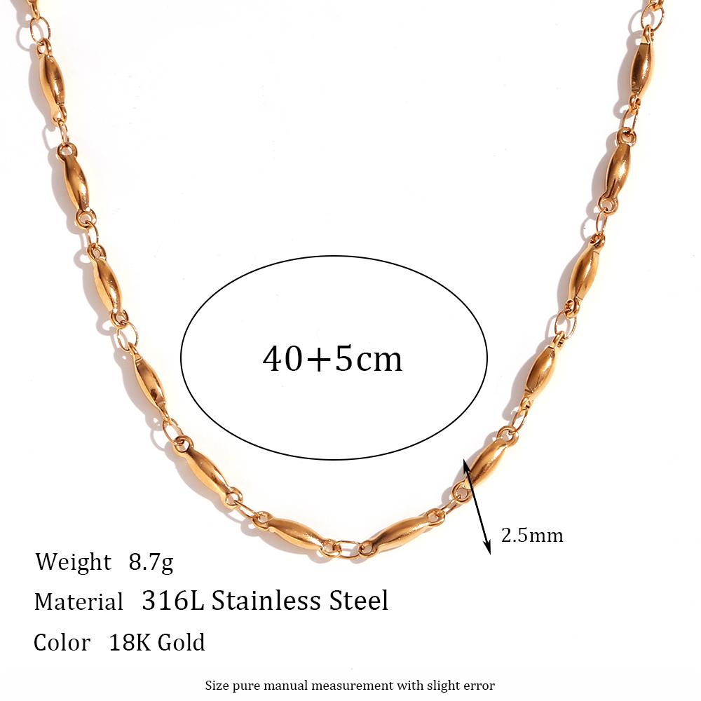 Tarnish Free Waterproof Handmade Long Beads Chain Necklaces Bracelets Anklets Waist Chain Stainless Steel Jewelry For Women
