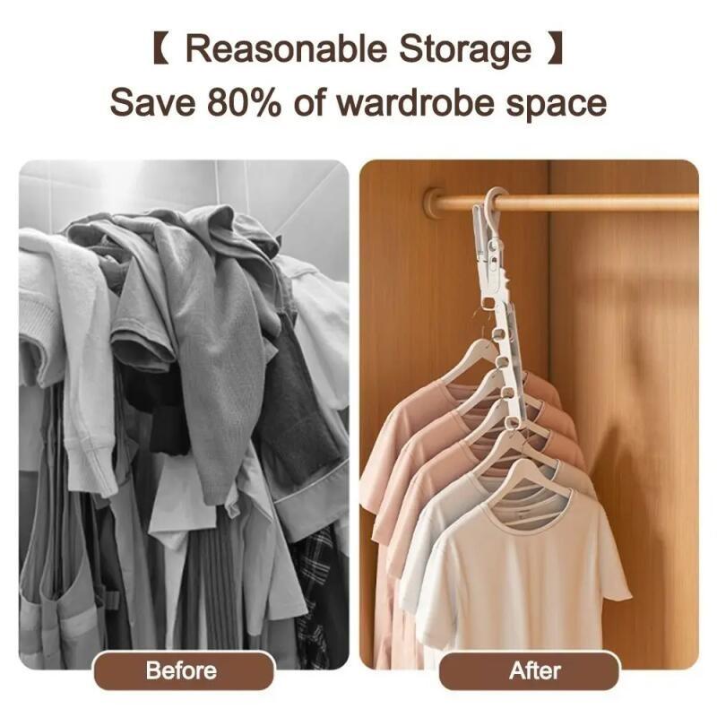 Folding Clothes Hanger Travel Hangers Ultra Light Portable ABS Clothes Hanger Anti Slip Load-bearing Strong Home Outdoor Essential Suitable for Travel