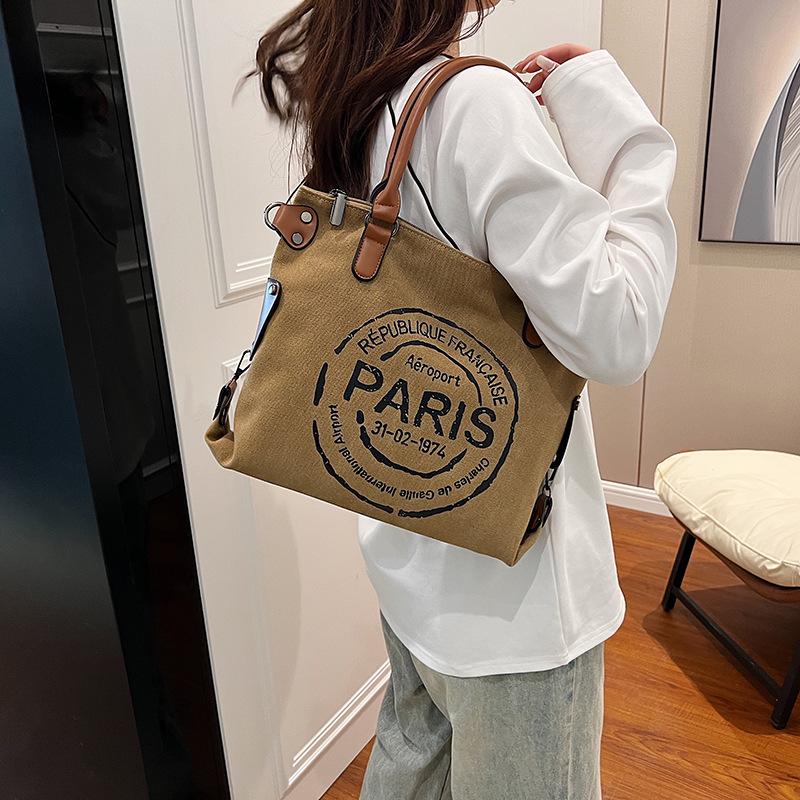 2024 Trendy Women's Letter Tote Handbags: Large Capacity, Casual Commuting, One-Shoulder & Crossbody