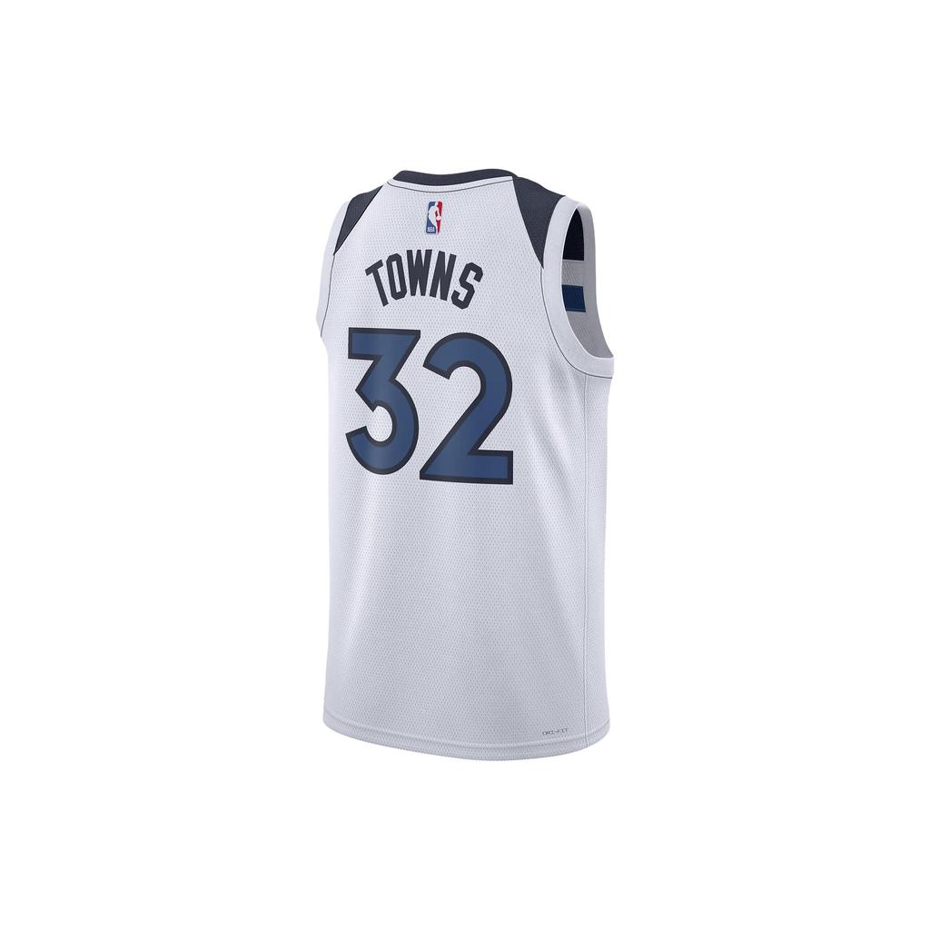 Nike Minnesota Timberwolves Towns No. 32 Alphanumeric Print Comfort Basketball Jersey Men Jersey White DN2085-100