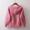 Autumn and Winter Hooded Mink Sweater Coat Female Loose Embroidered Short Thickened Fashion Coat