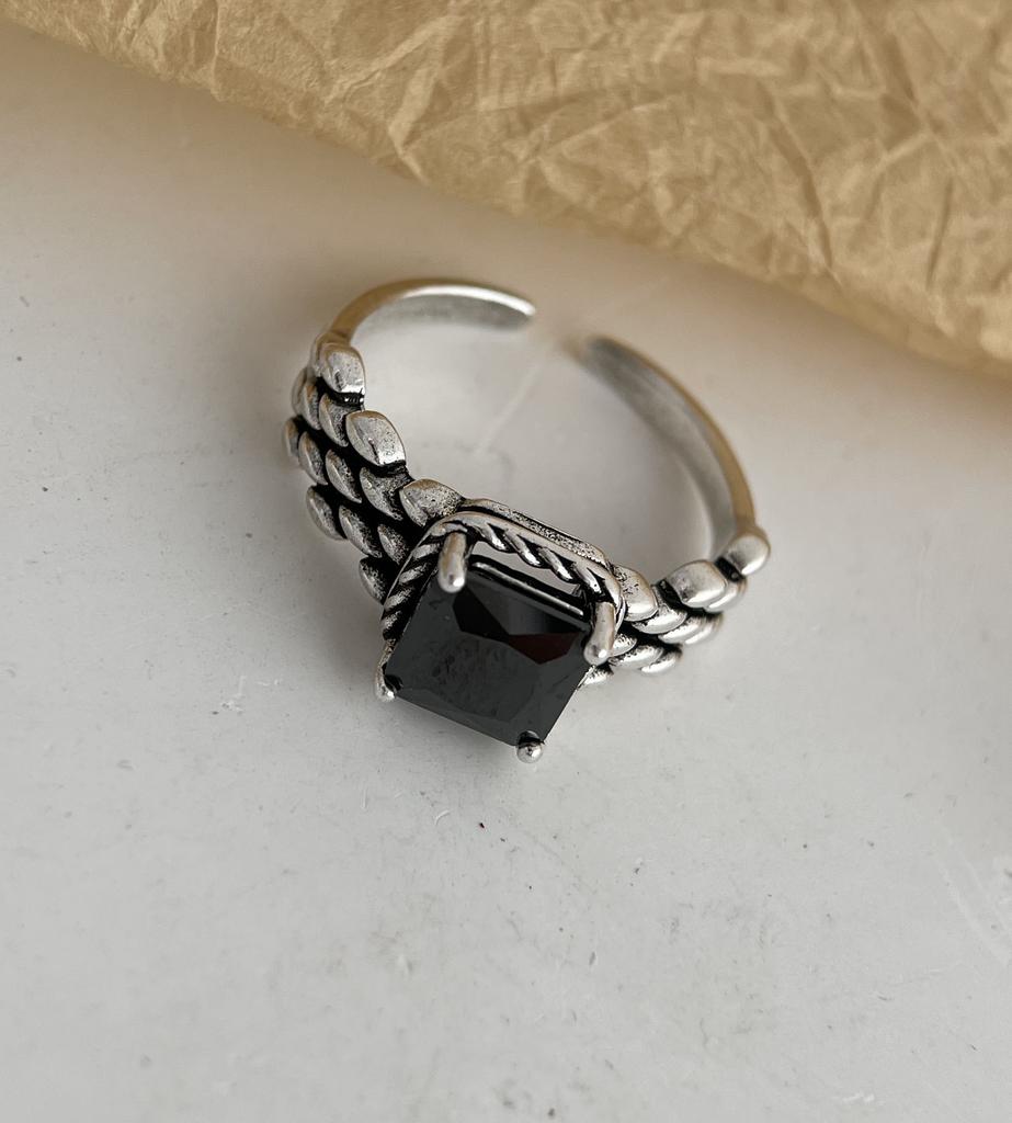 925 Sterling Silver Rings for Women Couple Minimalist Handmade Simple Retro Black Heart Ring Party Jewelry Gift Prevent Allergy