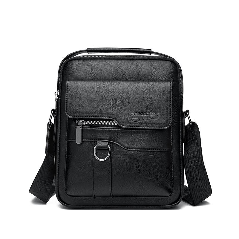 New Messenger Bag Men's Shoulder Bag Retro Vertical Portable Business Men's Bag Casual Men's Leather Bag Satchel