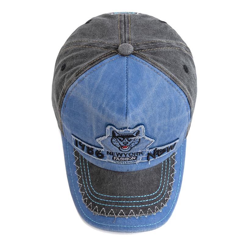 Unisex Washed Cotton Baseball Cap Leopard Head Embroidery Cap Male Streetwear Dad Hats For Outdoor Camping Hiking Fishing