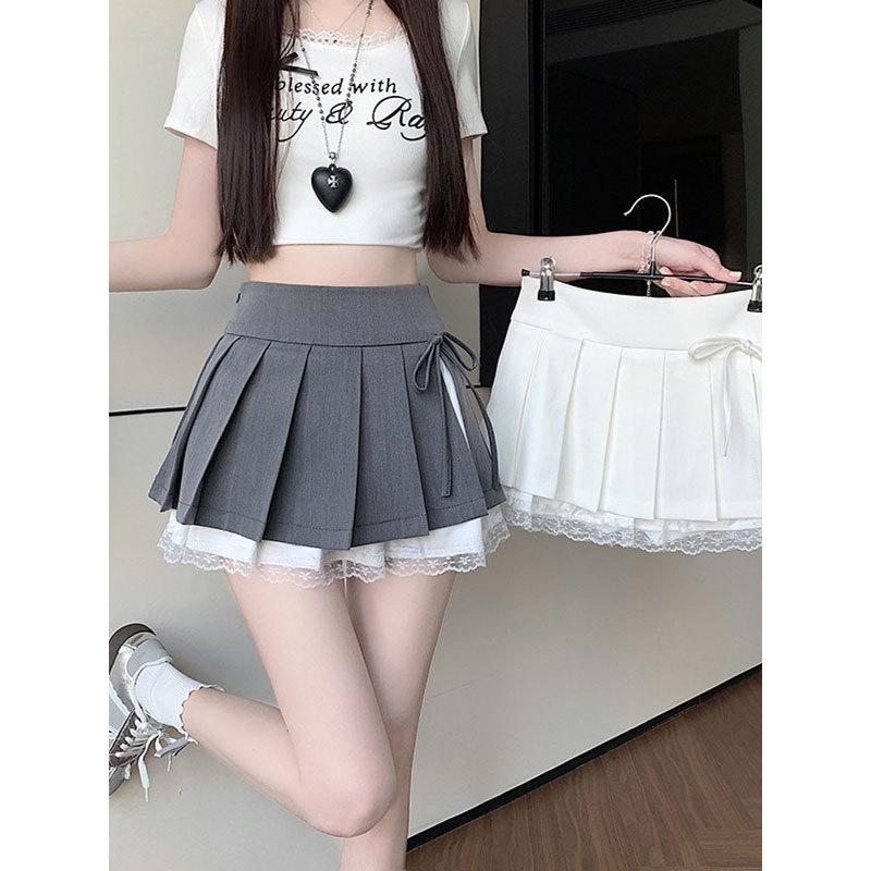 Women's High Waist Black Pleated Mini Skirt - Autumn/Spring