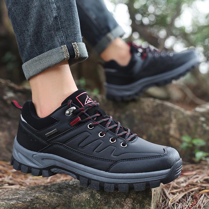Men's Hiking Boots Waterproof Outdoor Sports Shoes Leather Sneakers Male Plus Size 39-46
