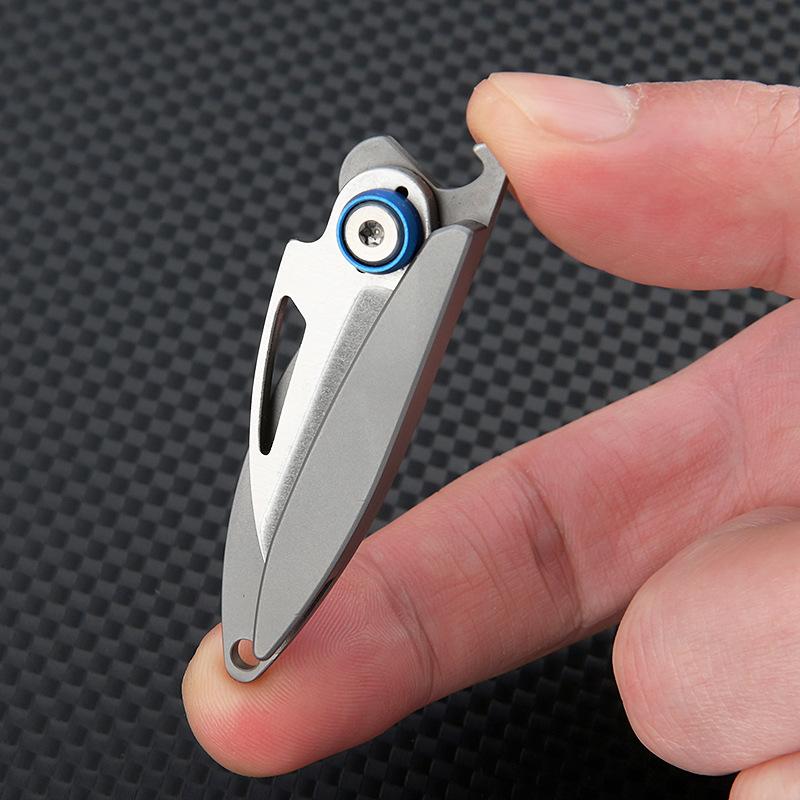 Titanium Cicada Knife Sharp Mini Folding Knife Carry Key Chain Bottle Opener Open Box Express Knife Outdoor EDC Tool
