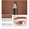 Wooden Double-Ended Eyebrow Pencil 4 Colors Waterproof Smudge Proof Eyeliner Pen Matte Long Lasting Chromogenic Makeup Pen