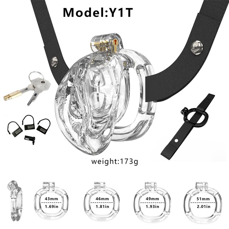 Soft Plastic Cock Cage Lightweight Pink Chastity Cage Male Chastity Devices Lock 4 Rings BDSM Toys for Sissy Men Adult Sex Toy