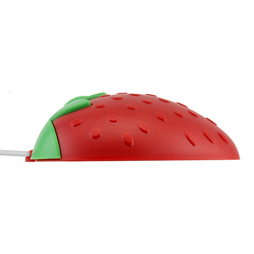 1pcs USB Power Supply Cute Strawberry Wired Mouse Mini Mouse O9E0