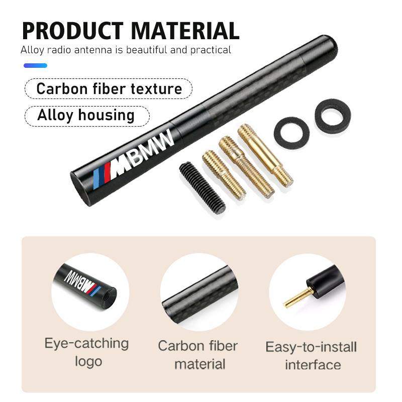 Carbon Fiber Car Short Antena Radio FM Metal Receive Accessories For BMW M Performance Alpina M3 M5 M6 X1 X3 X4 X5 G20