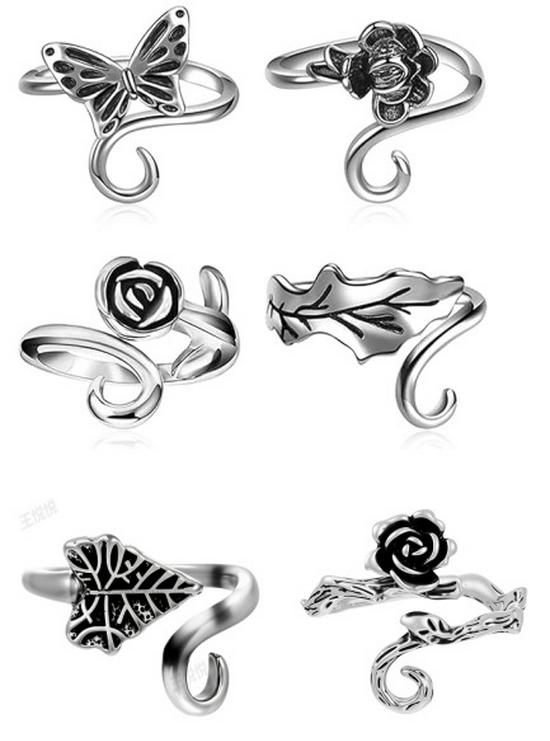 Anello Gatto Geometrico Europeo & Americano, Design Aperto Regolabile, Ornamento Animale Lavorato a Maglia per Dita.