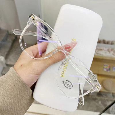 Montura transparente para gafas de ordenador para hombre y mujer, gafas redondas antiluz azul, gafas de bloqueo, gafas ópticas