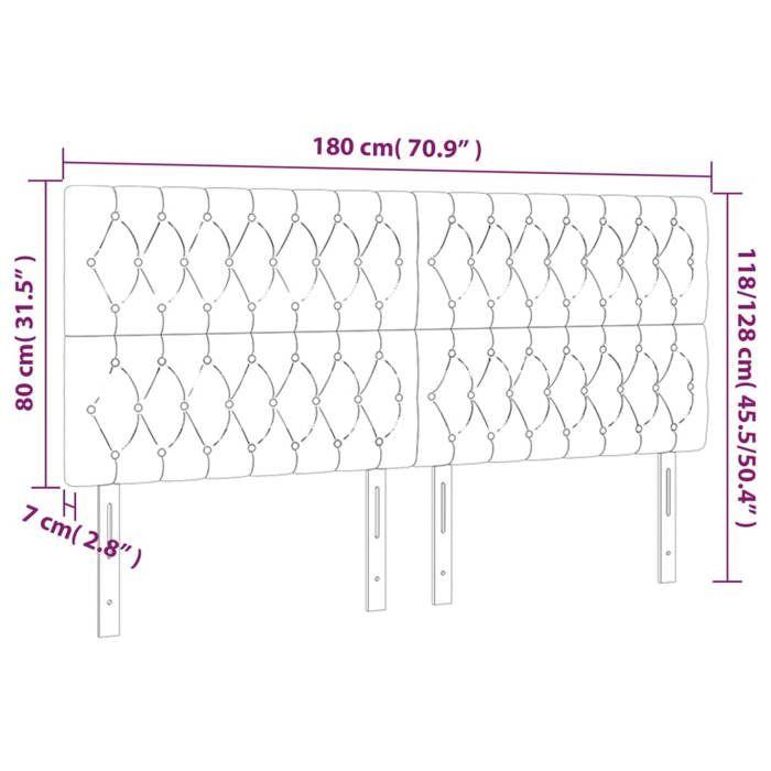 VidaXL Tête de Lit à LED Meuble de Chambre à Coucher Accessoire de Lit Double Tête de Cadre de Lit Intérieur Rose 3122825