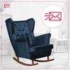 Diana Rocking Chair, Scandinavian, Family Meble, Navy Blue, Dark Blue