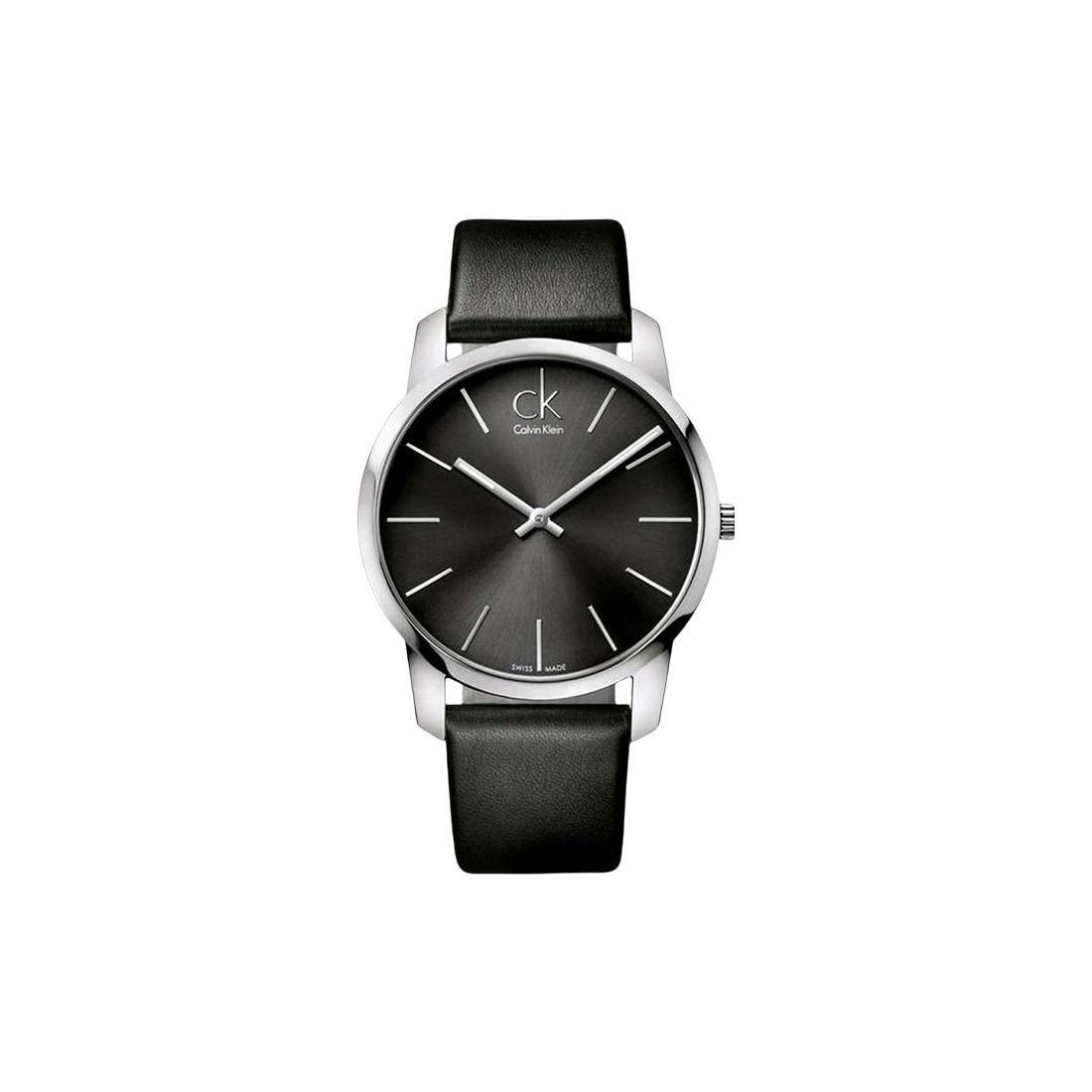 Calvin Klein Quartz Watch Leather Strap 43Mm Black Dial 30M Water Resistant Men watches K2G21107 Black Dial