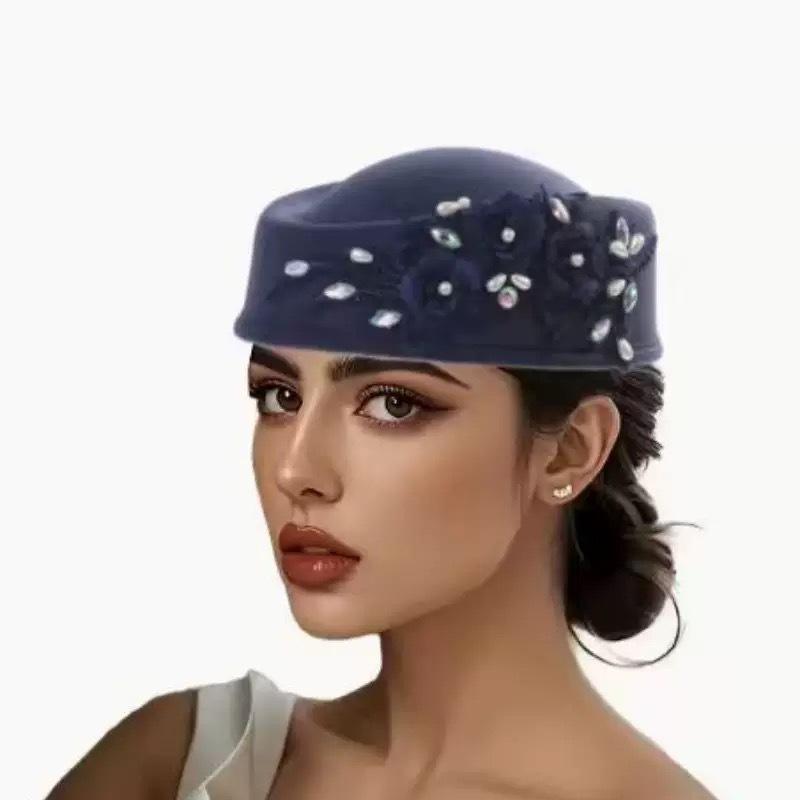 JYL TS DIY Cross Border New Elegant Velvet Cap Sequin Square Muslim African Hat