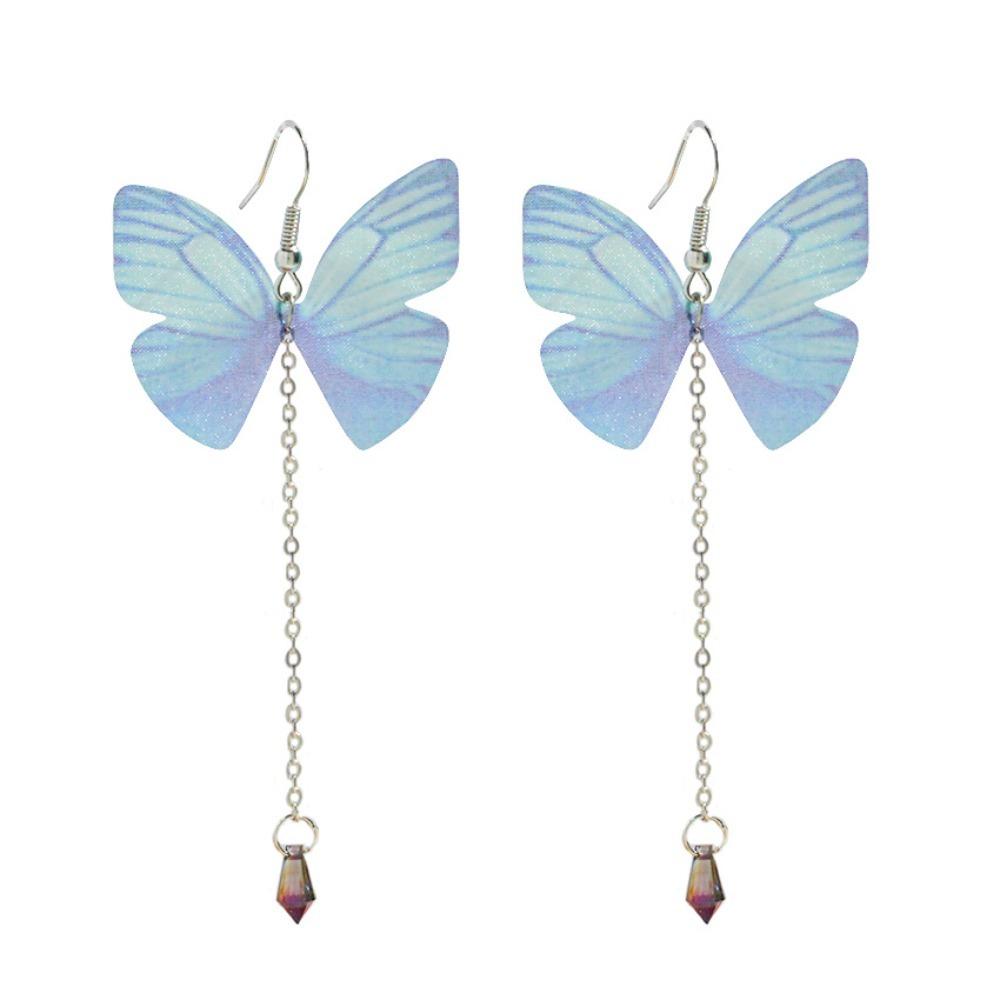 

Crystal Tassel Pendant Shiny Earrings Butterfly Shape Fashion Items Jewelry Gifts