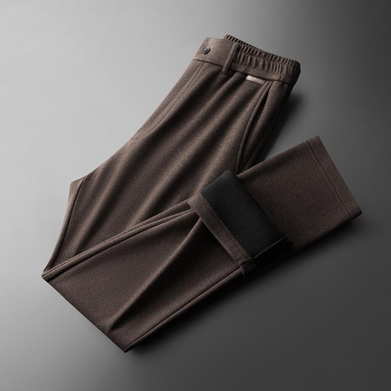 

Мужские зимние теплые свободные брюки из смесовой шерсти 2024 года 3XL кофейный