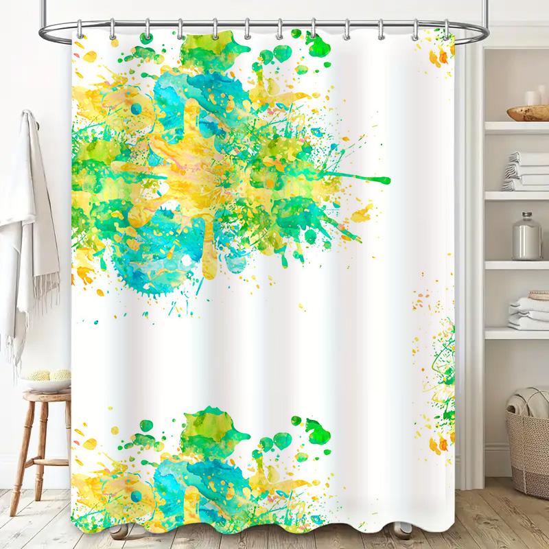 Vibrant Splash Shower Curtain Waterproof Washable for Bathroom Decorations Assorted Colors Available