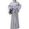 2023 Autumn/Winter European & American Versatile Loose Solid Color Sweater & Pants Set