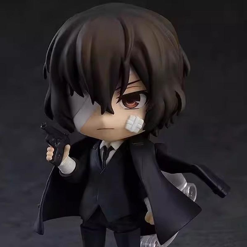 In Stock Nendoroid Bungo Stray Dogs1748 Dark Era Dazai Osamu Q Version Figurine - Swap Face Collectible Model Desktop Decorative