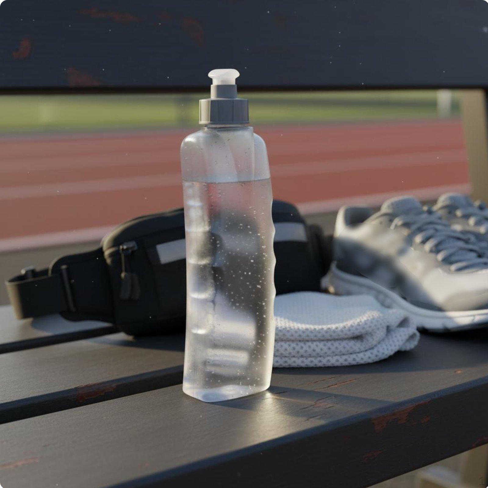 Curved Running Water Bottle Press to Drink Resilient Polypropylene Material