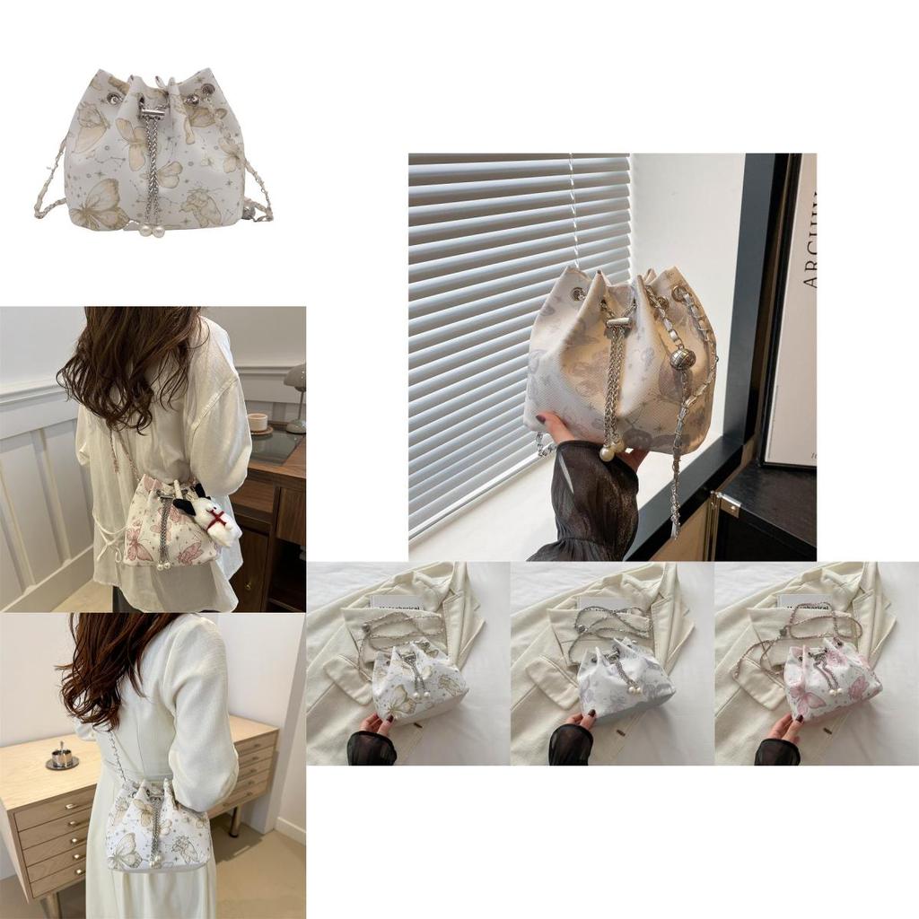 Fashionable Street Style Bucket Bag Simple Pu Shoulder Bag With Phone Pocket