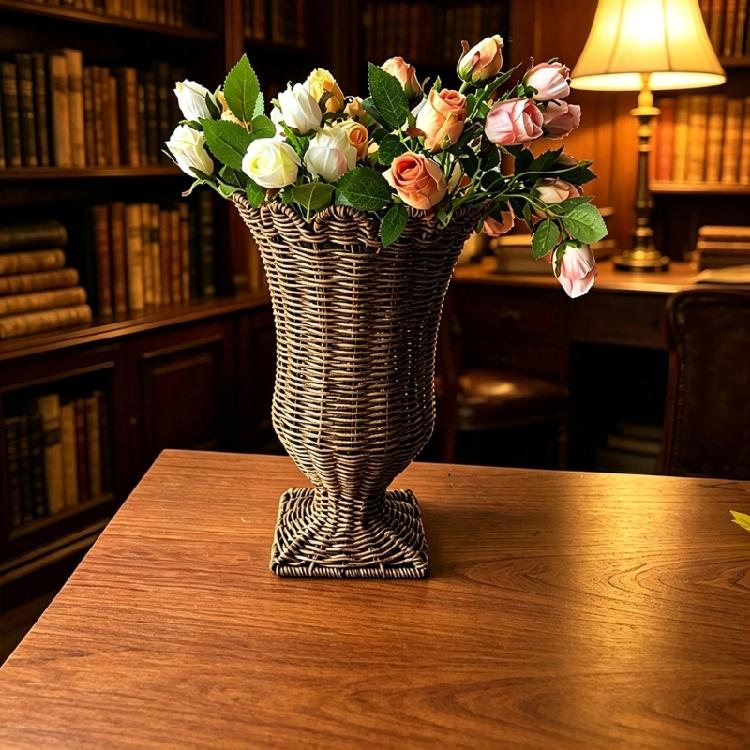 Elegant Farmhouses Rattan Woven Decorative Vases for Dried And Artificial Flower Holder Florals Arrangement Centerpieces Decors