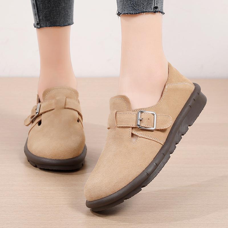 Fashion Women Cork Casual Shoes Baotou Flats Slip-on Autumn Retro Slip On New Moccasin Fall Slip-on Autumn Female Footwear New