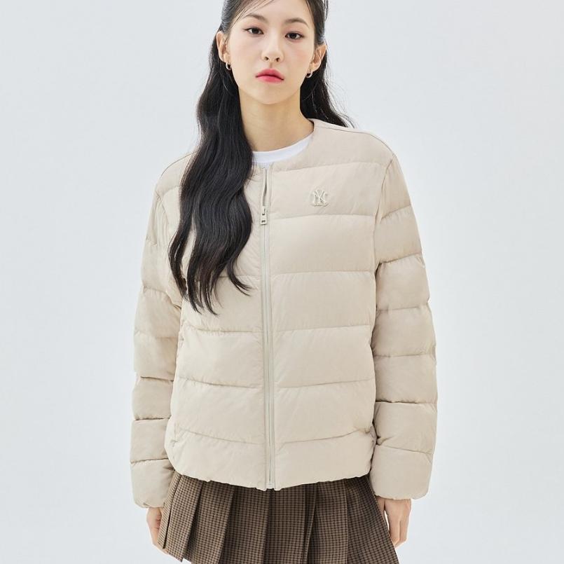 New MLB Down Jackets Women's Apricot 3ADJB1536-50SAM
