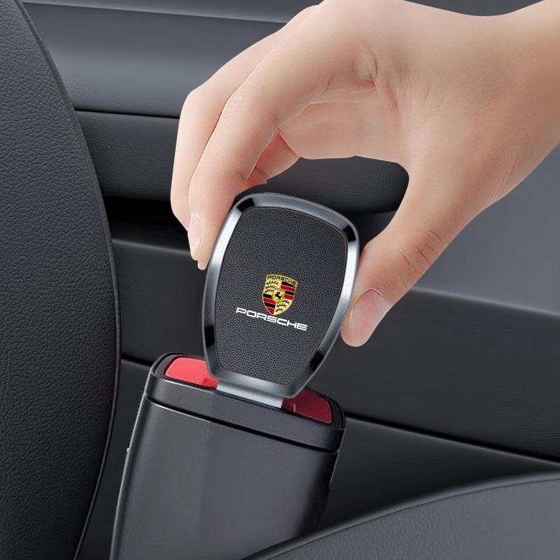 1PC Car Styling Seat Belt Buckle Safety Belts Extender Clip For Porsche Panamera Cayenne Taycan 911 718 Macan Carrera-GT 928 968
