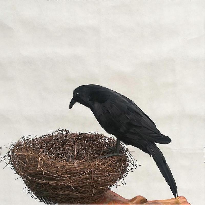 Black Trim Halloween Prank Toys Halloween Trick Toys Halloween Black Feathered Crows Halloween Garden Decor